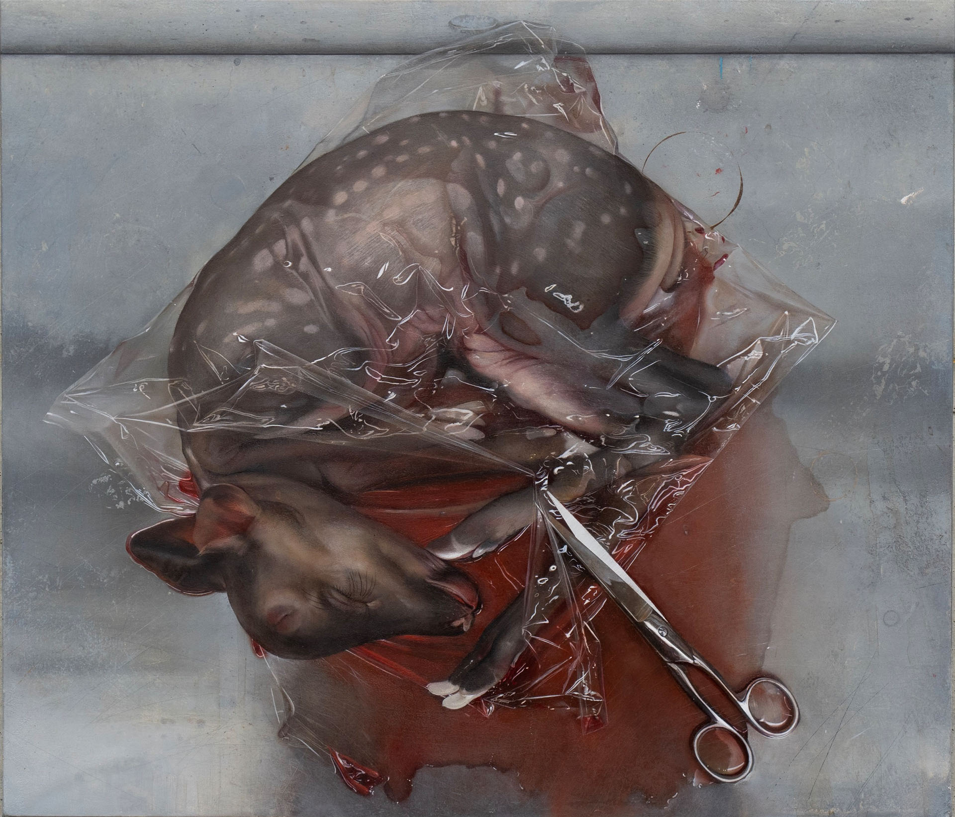 『肉叢』2025年油彩、白亜地パネル｜45.5×53cm